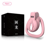 JEUSN Pink Flat Chastity Cage lock and ring | 3d-chastity