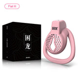 JEUSN Pink Flat Chastity Cage wearing | 3d-chastity
