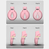 JEUSN Pink Flat Chastity Cage size and shape | 3d-chastity