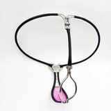 Pink of Love - Heart Invisible Belt Adjustable Chastity Cage material finish close | 3d-chastity