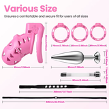 Pink Rattler Chastity Cage with Anal Plug wearing | 3d-chastity