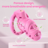 Pink Rattler Chastity Cage with Anal Plug side | 3d-chastity