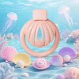 Pink Shell Chastity Cage wearing | 3d-chastity