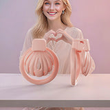 Pink Shell Chastity Cage lock and ring | 3d-chastity