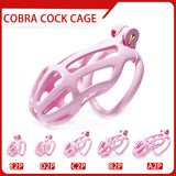 Pink Stripe Cobra Chastity Cage Kit 1.77 to 4.13 Inch Long main product | 3d-chastity