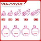 Pink Stripe Mamba Chastity Cage Kit 1.77 to 4.13 Inch Long side | 3d-chastity