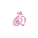 Pink Stripe Cobra Chastity Cage Kit 1.77 to 4.13 Inch Long lock and ring | 3d-chastity