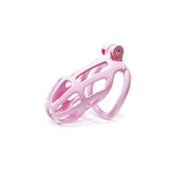 Pink Stripe Cobra Chastity Cage Kit 1.77 to 4.13 Inch Long size and shape | 3d-chastity
