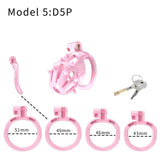 Pink Stripe Cobra Chastity Kits with Spikes Pegs Cage lock and ring | 3d-chastity