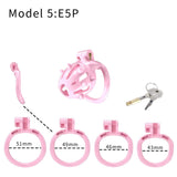 Pink Stripe Cobra Chastity Kits with Spikes Pegs Cage side | 3d-chastity