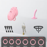 Prickly Soft Silicone Chastity Cage lock and ring | 3d-chastity