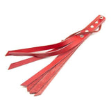 Sadist's Fave Leather Spanking Tawse Chastity Cage side | 3d-chastity