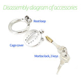 Super Small Stainess Steel Sissy Chastity Cage size and shape | 3d-chastity