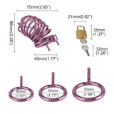 Metal Purple Chastity Cage wearing | 3d-chastity