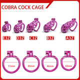 Purple Hole Cobra Chastity Cage Kit 1.77 to 4.13 Inch Long side | 3d-chastity