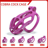 Purple Stripe Cobra Chastity Cage Kit 1.77 to 4.13 Inch Long main product | 3d-chastity