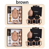 Pussy Chastity Cage with Wearable Butt Plug size and shape | 3d-chastity