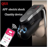 QIUI Cellmate 2 Chastity Cage APP Remote Control Electric Shock Chastity Cage lock and ring | 3d-chastity