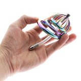 Rainbow Chastity Cage with Urethral Catheter wearing | 3d-chastity