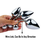 Random Double Headed Metal Anal Plug Chastity Cage material finish close | 3d-chastity