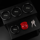 Red Black Pot Lid Chastity Cage front | 3d-chastity