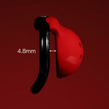 Red Black Pot Lid Chastity Cage rear | 3d-chastity