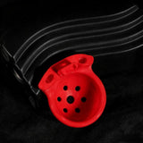 Red Black Pot Lid Chastity Cage full kit | 3d-chastity
