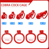 Red Cobra Chastity Cage Kit 1.77 to 4.13 Inch Long side | 3d-chastity