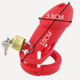 CB6000 Silicone Chastity Cage Red lock and ring | 3d-chastity