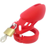 CB6000S Silicone Chastity Cage Red main product | 3d-chastity