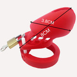 CB6000S Silicone Chastity Cage Red lock and ring | 3d-chastity