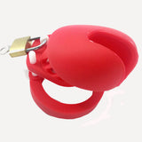 CB6000S Silicone Chastity Cage Red front | 3d-chastity