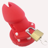 CB6000S Silicone Chastity Cage Red rear | 3d-chastity