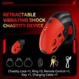 Lockink Retractable Estim Chastity Cage with Vibrations