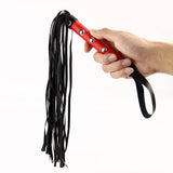 Sexy Black Lash PU Leather Whip Chastity Cage size and shape | 3d-chastity