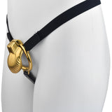 Shell Design Golden Chastity Cage material finish close | 3d-chastity