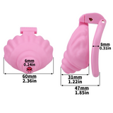 Shell Shaped Sissy Chastity Cage front | 3d-chastity