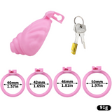 Shell Shaped Sissy Chastity Cage size and shape | 3d-chastity