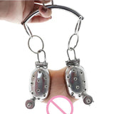 Evil Shells Stainless Steel Ball Stretcher Chastity Cage side | 3d-chastity