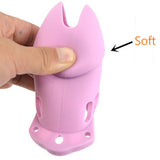 CB6000 Silicone Chastity Cage Pink material finish close | 3d-chastity
