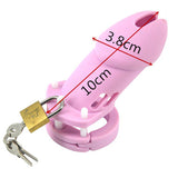 CB6000 Silicone Chastity Cage Pink lock and ring | 3d-chastity