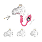 Silicone Chastity Cage with Remote Control Anal Plug front | 3d-chastity