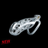 Maxi Silver Cobra Male Chastity Cage With 4 Rings - 3d-chastity