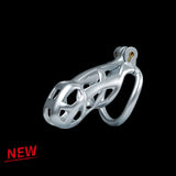 Standard Silver Cobra Male Chastity Cage With 4 Rings - 3d-chastity