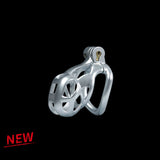 Nano Silver Cobra Male Chastity Cage With 4 Rings - 3d-chastity