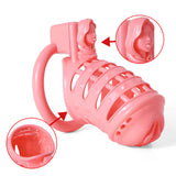 Pink Sissy Spiked 3D Printing Pussy Vaginal Chastity Cage wearing | 3d-chastity