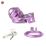 Purple Sissy Spiked 3D Printing Pussy Vaginal Chastity Cage full kit | 3d-chastity