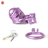 Purple Sissy Spiked 3D Printing Pussy Vaginal Chastity Cage material finish close | 3d-chastity