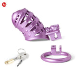 Purple Sissy Spiked 3D Printing Pussy Vaginal Chastity Cage front | 3d-chastity