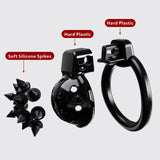 Small Chastity Cage with Silicone Spikes lock and ring | 3d-chastity